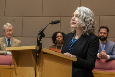 Laura Yates Clark at the COVID-19 Response Fund announcement